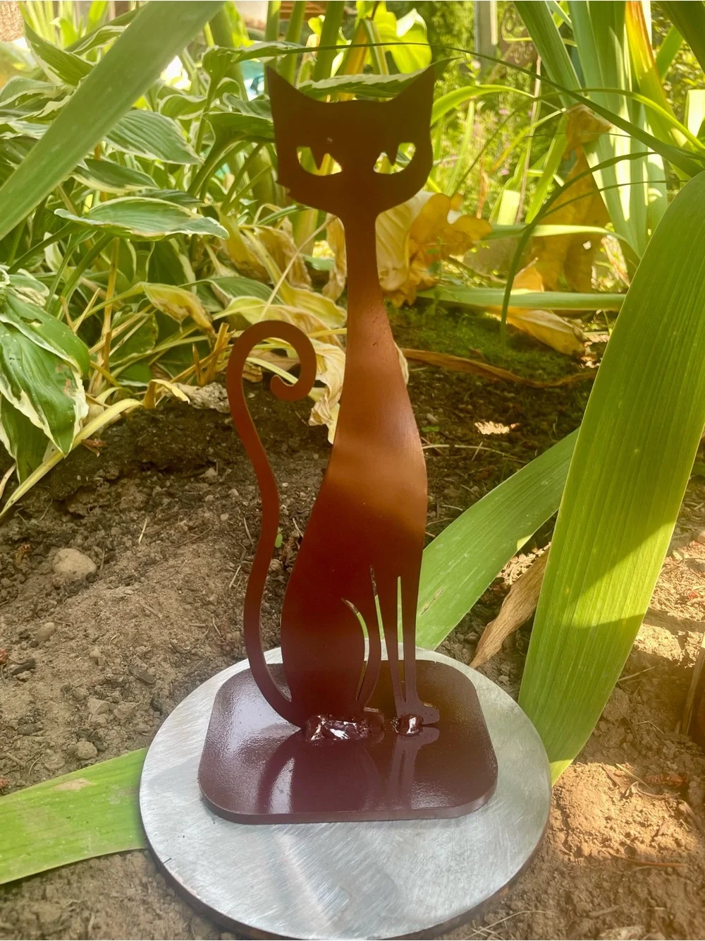 Kona Brown Mid Century Modern Cat Statue